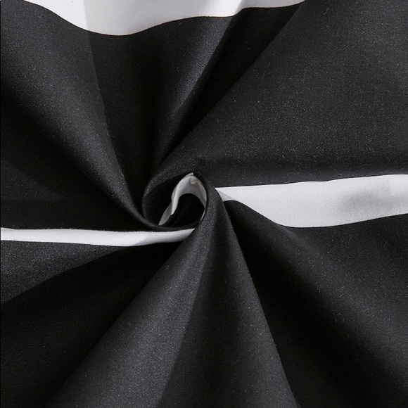 TWIN • Striped duvet cover black white reversible - Picture 4 of 4